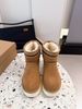 2025 Genuine Leather Anti-slip Thick-soled New Style Ethnic Snow And Wind Floor Boots, Versatile Lace Mid-calf Cotton Shoes With Electric Embroidery_vogvips.com