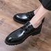 New Men's Brown Business Casual Derby Shoes British Style Lace-up Versatile Brock Men's Shoes Black Suit Banquet Dress Groom Wedding Shoes_vogvips.com