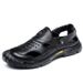 Top Layer Cowhide Closed-Toe Men, Summer Outdoor Non-Slip Wear-Resistant Clogs, Soft Sole Sandals For Middle-Aged And_vogvips.com