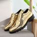 Euro Step 2025 Trendy New Brogue Glossy Thick-Soled Floral Casual Nightclub Leather Shoes_vogvips.com