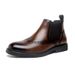 Chelsea Boots Men's Smoke Boots Business Style Martin Boots Platform Height Boots Brock Engraved Leather Shoes_vogvips.com