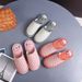 Baotou Three-Layer Thickened Rubber Sole Fabric Slippers Plaid Cartoon Home Indoor Wooden Floor Slippers Sealed Winter_vogvips.com