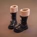 Girls' Long Boots 2025-1 Autumn/Winter New Style Fleece Cotton Boots_vogvips.com