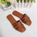Fashion Design Summer Outdoor Leisure Versatile And Comfortable Luxury Brand Simple Flat Bottom Square Head Slippers_vogvips.com