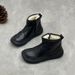 Handmade Short 2025 Winter New Martin Casual Versatile Snow Thick Sole Side Zipper Cowhide Women's Boots_vogvips.com