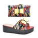 Sweet and cute wind platform sandals with the same style bag party dinner shoe bag set_vogvips.com