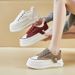 2025 Spring New White Sneakers Korean Style Ins Female Student Thick Sole Height Increasing Sports Casual Street_vogvips.com