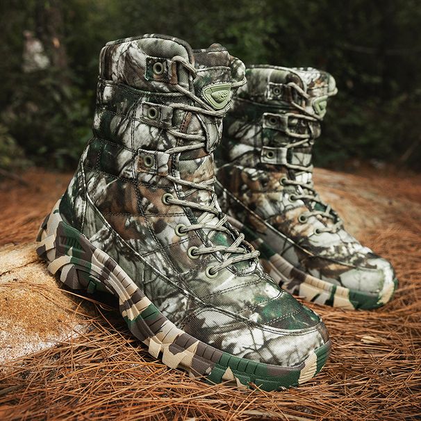 Combat Boots For Men, Outdoor Camouflage Boots, High Top Hiking Boots For Men, Tactical Boots For Men, Hiking Training Boots For Men_vogvips.com
