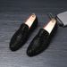 Leather men's loafers men's pointed leather shoes rhinestones men's shoes_vogvips.com