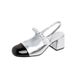 Block Heel Sandals Women Summer New Small Fragrance One Line With Back Air High Heel Sandals Women_vogvips.com