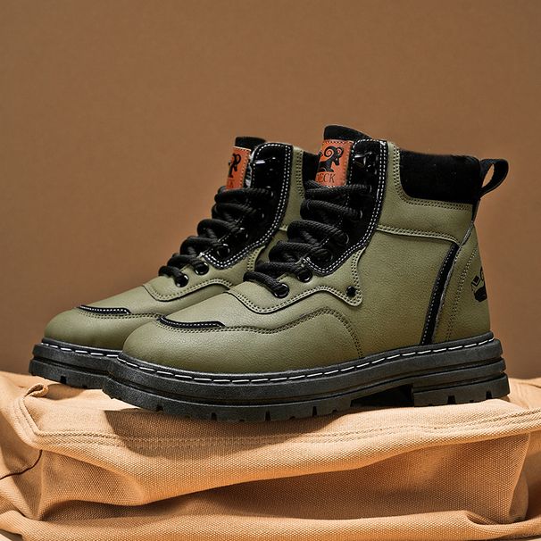 Large Size Velvet Men's Shoes Men's Fashionable British High Top Martin Boots Versatile Workwear Outdoor Sports Boots_vogvips.com