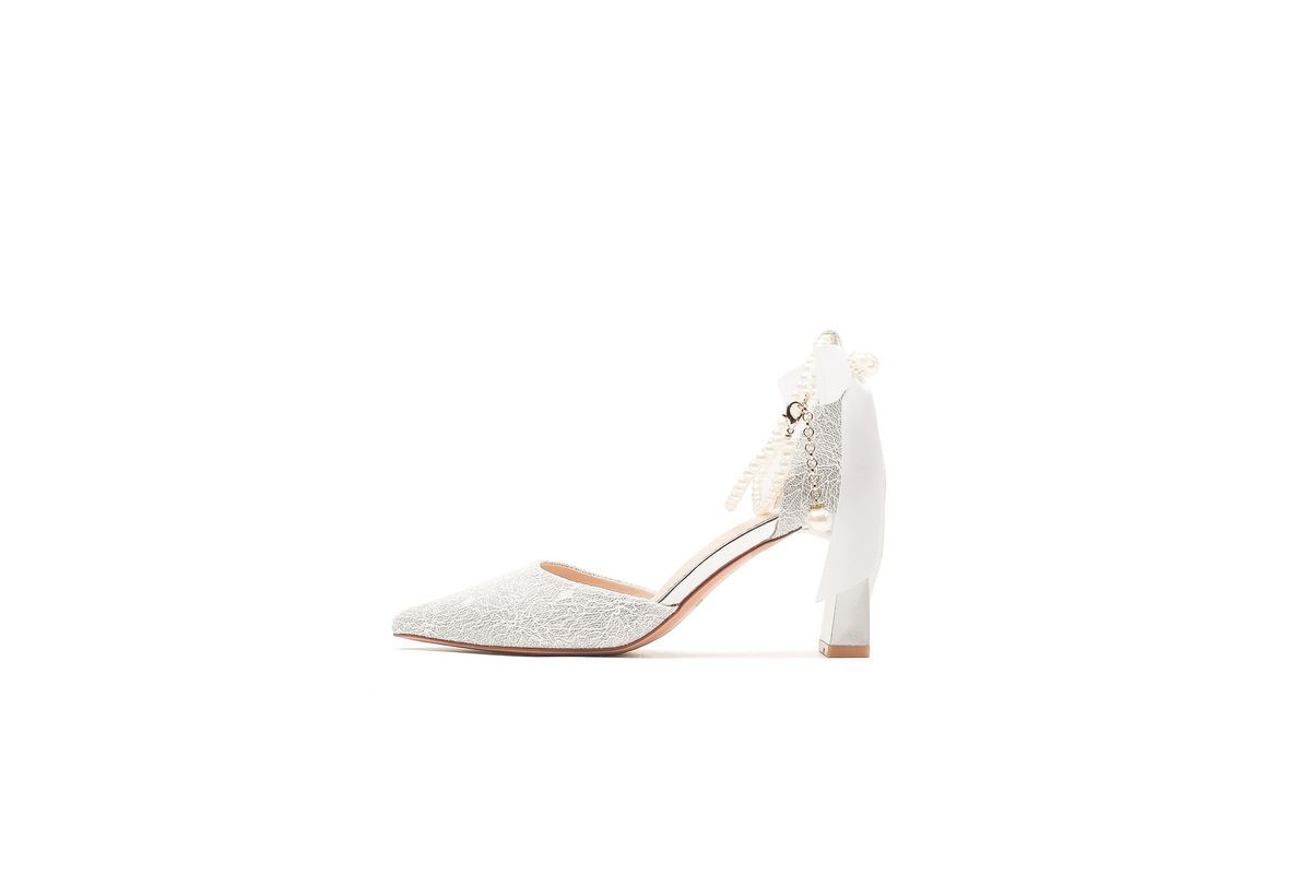 7500-1 Pointed Toe Fabric Shallow Mouth Wedding Bridesmaid Banquet High Heels French Style Elegant Socialite High-end_vogvips.com