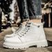 New Leather Spring Men's Shoes High-top Men's Heightening Tooling Martin Boots_vogvips.com