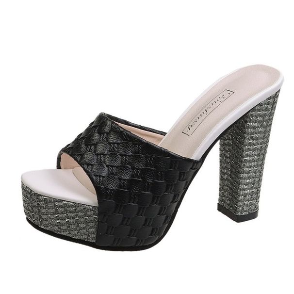 Women's High Heel Platform Sandals - Summer Chunky Heel Open-Toe Outdoor Slip-On Shoes_vogvips.com