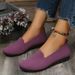 Cross-Border Dropshipping Plus Size 42 In Stock Women's Flat Fly Knit Casual Fisherman Shoes For Middle-Aged And_vogvips.com