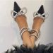 Toe Heels Women Sandals Bowknot Thin Rhinestone Pointed Ladies Sandalias Buckle Strap Elegant Party Wedding Female Shoes_vogvips.com