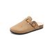 Furry Lazy Thick Sole 2025 Autumn Winter New Slip-On Fleece-Lined Closed-Toe Half Slippers For Women_vogvips.com