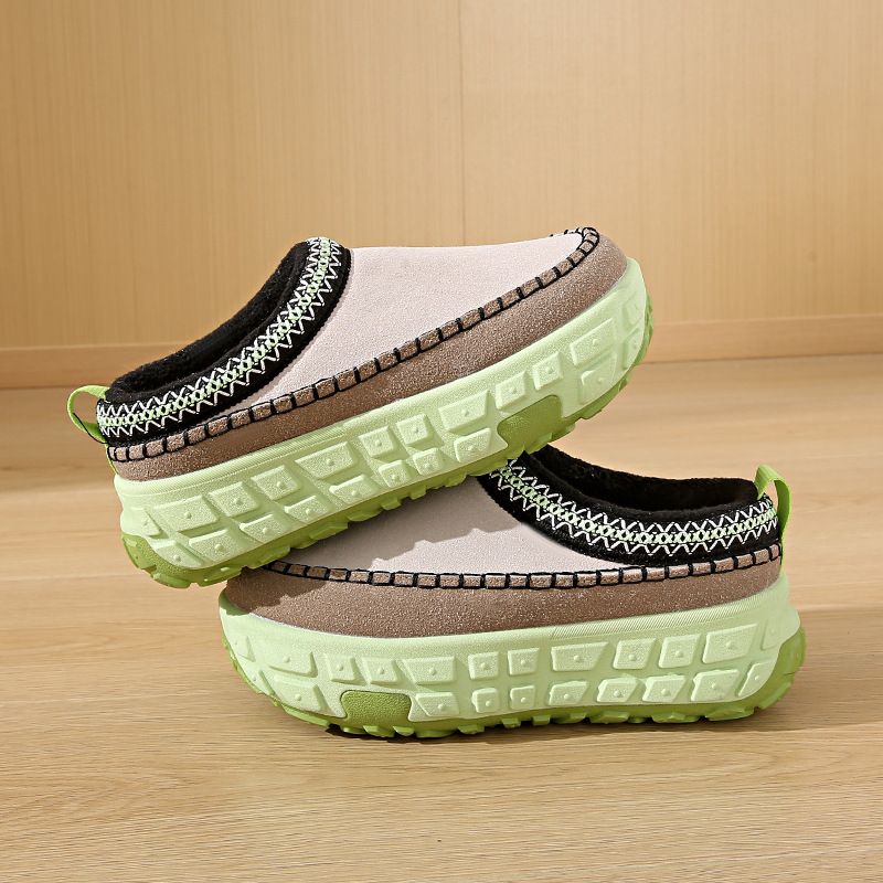 Fleece Half Tray Female Students Warm Casual Shoes Thick Sole Height Increase D_vogvips.com