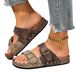 Plus Size Double Breasted Platform Slippers, New Summer Style, European And American Style, Unisex Round Toe Slippers_vogvips.com