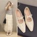 French Pleated Light Mouth Small Leather Shoes Women's Spring And Summer With Skirts Gentle Flat Shoes Bow Single Shoes Women_vogvips.com