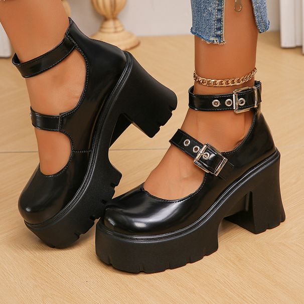 Lucyever White Y2K High Heels Pumps Women 2024 Spring Chunky Platform Mary Jane Woman Plus Size Thick Heel Gothic Shoes_vogvips.com