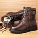 European Warm Series Martin Cowhide Winter Fleece Lined Thickened Warm Cotton Non-Slip Leather Shoes Men's High-Top Work Snow Boots Men_vogvips.com