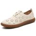 Soft Leather Beef Tendon Soft Sole Doudou Shoes Medium And Old Flat Shoes Single Shoes Women's One Pedal Hollow Hole Shoes Lazy Shoes_vogvips.com