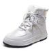 Winter Fleece-Lined Down Cotton For Northeast Outdoor Wear, Casual Warm Snow Boots, High-Top Lace-Up Thick-Soled Women's_vogvips.com