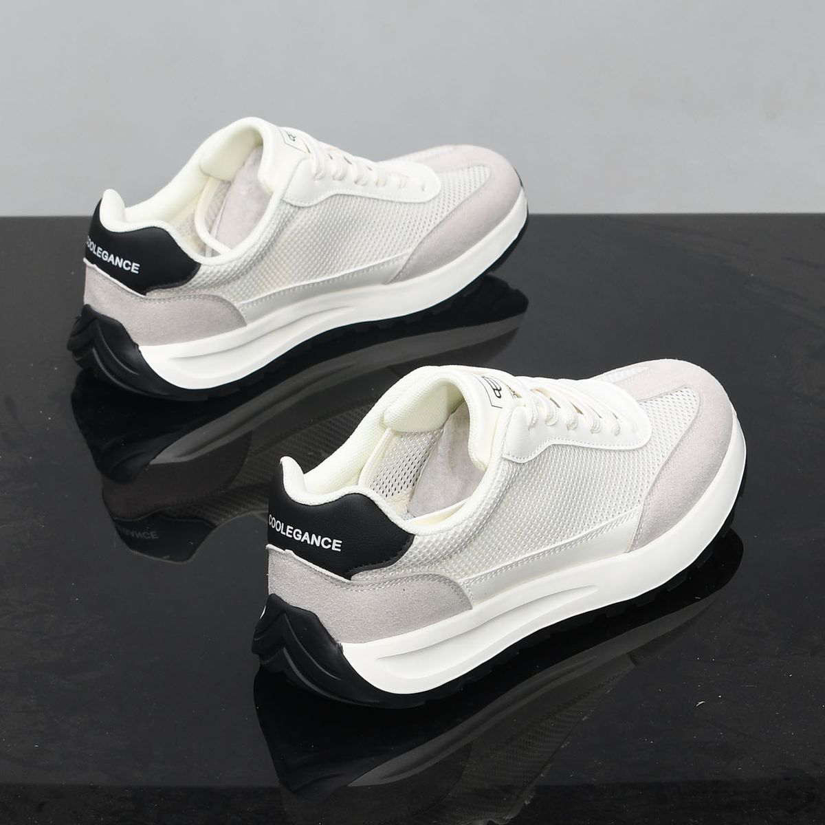 Men's Summer Mesh Breathable Casual Sneakers Lightweight Soft Sole Low Top Couple White Shoes Versatile K066_vogvips.com