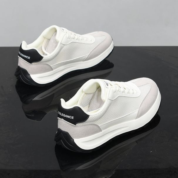 Men's Summer Mesh Breathable Casual Sneakers Lightweight Soft Sole Low Top Couple White Shoes Versatile K066_vogvips.com