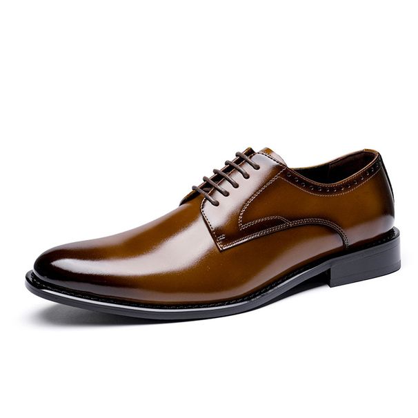 Men's Genuine Leather Derby Shoes, Classic Business Oxfords For Formal Office Commute And Smart Casual Wear_vogvips.com
