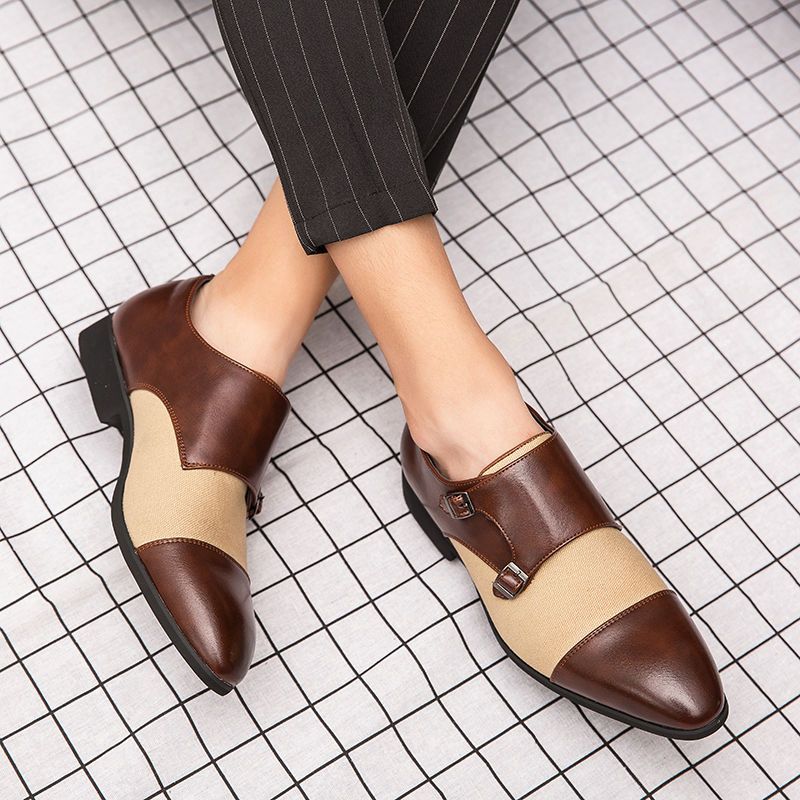 New Extra Large British Leather Men's Buckle Business Casual Monks Shoes 464748_vogvips.com