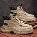 New Autumn British Style Outdoor Casual Fashion Thick-Soled Work Shoes Men's High-Top Trendy Martin Boots_vogvips.com