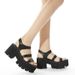 Women’s Shoes Summer New Thick Bottom Thick Heel Waterproof Platform Open Toe High Heel Women's Sandals Style Roman Sandals For Women_vogvips.com