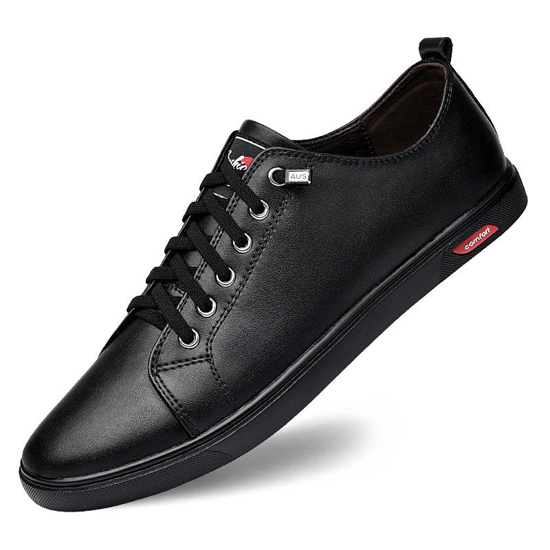 Men's Shoes Casual Leather Shoes Low-top Shoes Lace-up Board Shoes Men_vogvips.com