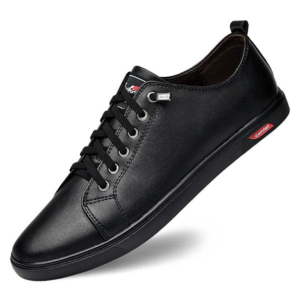 Men's Shoes Casual Leather Shoes Low-top Shoes Lace-up Board Shoes Men_vogvips.com