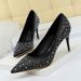 Elegant Women's High Heels Pointed Toe Stiletto Rhinestone Wedding Party Shoes - Sizes 34-43 Sexy Banquet Rhinestone Single Shoes_vogvips.com