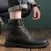 Martin Boots Men's Shoes Retro Leather Boots Shoes Men's High Top Boots Men's_vogvips.com