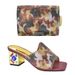 Casual Square Head Chunky Heel Wear Sandals With The Same Style Camouflage Graffiti Stick Diamond Handbag Set_vogvips.com