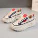 K6710 New 2024 Color Block Dad Shoes Thick Sole Height Increasing Leather Sneakers Women's Fashion Student Korean_vogvips.com