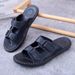Euro Step Summer Men's Slippers Non-Slip Magic Tape Fashion Sandals 2025 New Outdoor Soft Sole One-Word Shoes For Men_vogvips.com