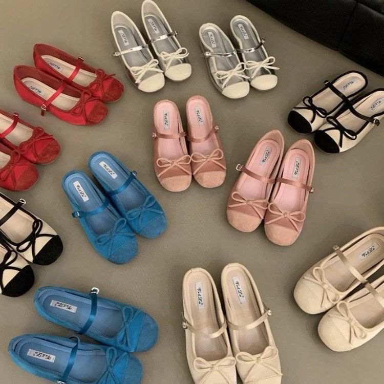 Silver Bow Mary Jane For Summer 2025 New French Square Toe Flat Bottom Versatile Women's Single Shoes_vogvips.com