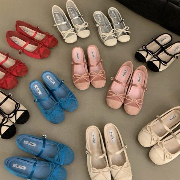 Silver Bow Mary Jane For Summer 2025 New French Square Toe Flat Bottom Versatile Women's Single Shoes_vogvips.com