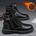 European Warm Series Martin Men's Boots 2025 New Winter Outdoor Workwear Side Zipper High Top Fleece Lined Warm Northeast Snow Cotton Shoes_vogvips.com