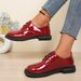 New Women's Lace Up Low Top Shoes British Style Round Toe Retro Plus Size Small Leather Footwear_vogvips.com