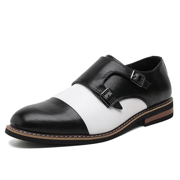 Spring New Plus Size 48 Vintage British Leather Shoes, Personalized Buckle Formal Wear Men's Business Casual Shoes, Monk Shoes_vogvips.com
