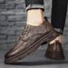 2025 New Style Spring English Business Formal Sports Black Casual Fashion Sneakers Men's Low-top Work Leather Shoes_vogvips.com