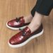 New Fashion Genuine Leather Retro Business Men's Casual Shoes Black Daily Office Loafers One-step Driving Party Dress Wedding Men's Shoes_vogvips.com