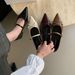 2025 New Elegant Bow Mary Jane Fairy Coarse Low Custom Temperament Pointed Shallow Mouth Small Leather Shoes For Women_vogvips.com