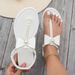 Cross-border Roman Flat Women's Sandals 2026 Summer New European And American Large Size Pearl Bowknot Thong Fashion_vogvips.com